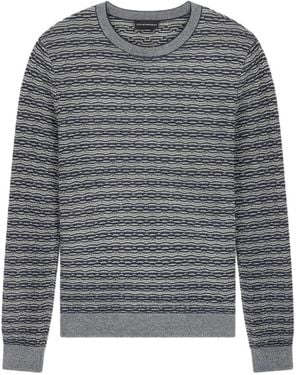 Emporio Armani Truien & Vesten ,Veelkleurig ,Girocollo Jaquard - Grijs