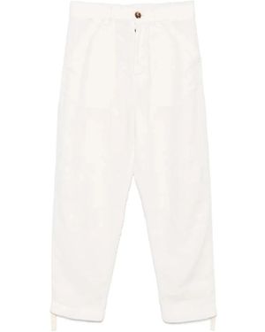 Brunello Cucinelli Leinenhose Mit Taschen - Weiß