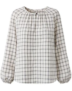 Pomandère Geruite Blouse - Grijs