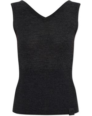 Victoria Beckham Truien & Vesten ,Grijs ,Wol Wol Trui Met V-Hals - Zwart