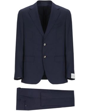 Caruso Single Breasted Suits - Blue