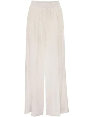 Brunello Cucinelli Broeken ,Wit ,Katoen Loose Track Broeken