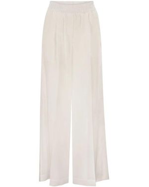Brunello Cucinelli Broeken ,Wit ,Katoen Loose Track Broeken