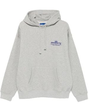 AWAKE NY Hoodies & Sweatvesten ,Grijs ,Katoen Globe Hoodie