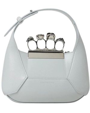 McQueen Verzierte Mini Tasche Graues Leder