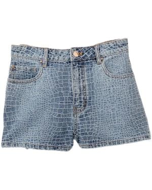 Self-Portrait Denim Shorts - Blue