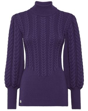 Philipp Plein Wool Turtleneck Ls Basic - Lila