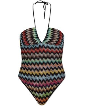 Missoni Badeanzug Mit Zickzackmuster - Schwarz