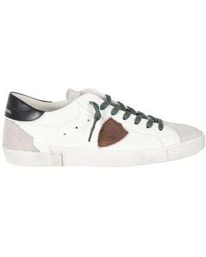 Philippe Model Schoenen ,Wit ,Katoen Prsx Lage Sneakers - Metallic