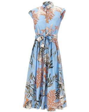 Marella Kleedjes ,Veelkleurig ,Midi Kleedjes - Blauw