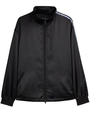 Y-3 Hoodies & Sweatvesten ,Zwart ,Polyester Satin Gradient 3-Stripes Track Top