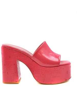 HAUS OF HONEY Heeled Mules - Rosa
