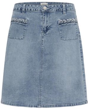Cream Denim Skirts - Azul
