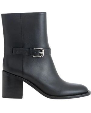 Burberry Leder-Stiefeletten - Grau