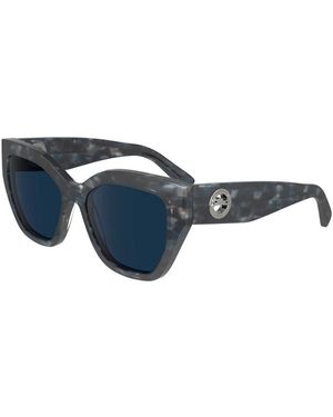 Longchamp Accessoires ,Veelkleurig ,Lo 741S-406 Zonnebril - Blauw
