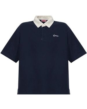 KENZO Tops ,Blauw ,Katoen Polo Met Geborduurd Logo
