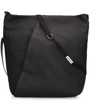 Ann Demeulemeester Denim Gewachste Schultertasche - Schwarz