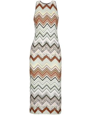 Missoni Mouwmloze Lange Jurk - Metallic