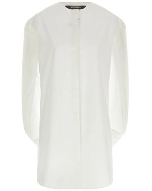 Jacquemus Kleedjes ,Wit ,Katoen La Robe Berlingot Mini Jurk