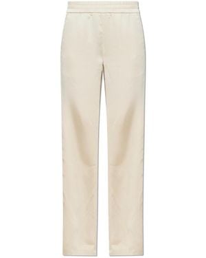 Off-White c/o Virgil Abloh Broeken ,Satijn Satijnen Broek Met Logo-Opdruk - Naturel