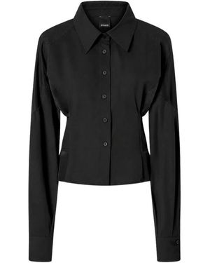 Pinko Overhemden ,Zwart ,Katoen Controvento Habotai Shirt