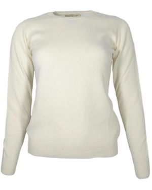 Cashmere Company Weicher rundhalspullover in weiß - Grau