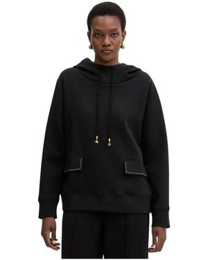 KARL LAGERFELD Hoodies & Sweatvesten ,Zwart ,Katoen Stud Detail Hoodie