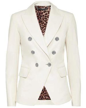 Philipp Plein Lambskin Blazer Iconic - Wit