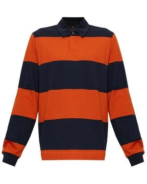 Paul Smith Gestreiftes Baumwoll-Polohemd - Orange
