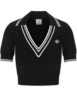 CASABLANCA V-Neck Knitwear - Negro