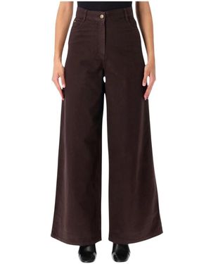 Sessun Jeans ,Bruin ,Katoen Dalt Pant - Zwart