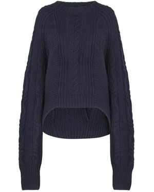 Dondup Woll Zopfmuster Pullover - Blau