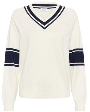 Saint Tropez V-Neck Knitwear - White