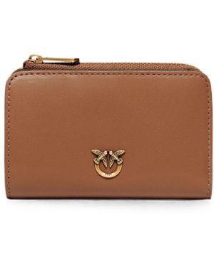 Pinko Accessoires ,Bruin ,Leer Mini Portemonnee