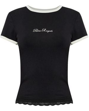 Palm Angels T-Shirt Met Opgedrukte Print - Zwart