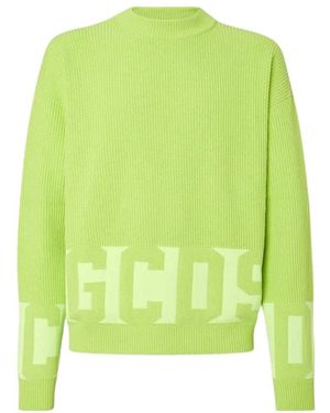 Gcds Round-Neck Knitwear - Verde