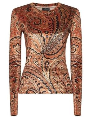 Etro Long Sleeve Tops - Brown