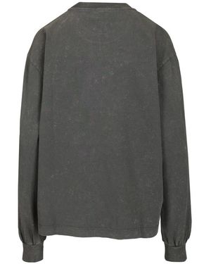 Ganni Hoodies & Sweatvesten ,Zwart ,Katoen T-Shirt Met Lange Mouwen En Tijger - Grijs