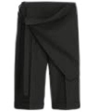 Dior Cropped Hosen Mit Drapierung - Schwarz