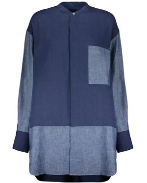 Moorer Overhemden ,Blauw ,Linnen Brina Linnen Shirt