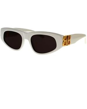 Balenciaga Vintage Ovale Zonnebril Met Gouden Scharnieren - Zwart
