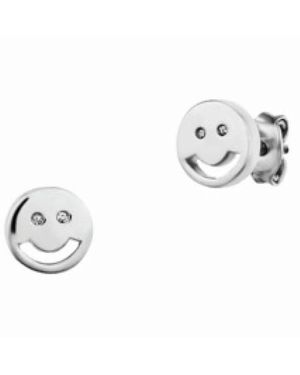 Caï Smiling Face Silberohrringe - Weiß