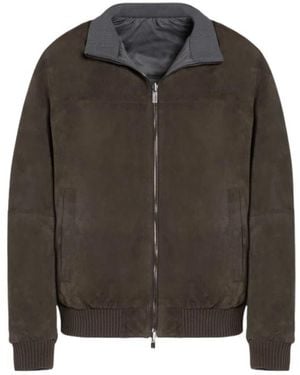 Gimo's Wende-Bikerjacke Aus Wildleder - Grün