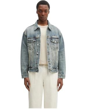 A Bathing Ape Distressed 13Oz Denim Trucker Jacket - Blau