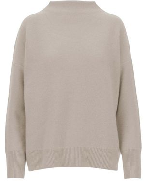 Vince Plush Kasjmier Trui Met Col - Grijs