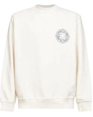 Stone Island Compass Grafik Sweatshirt - Weiß