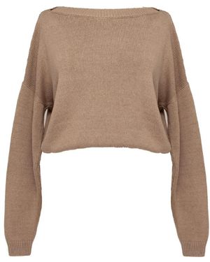 Scaglione Rundhals-Strickware - Natur