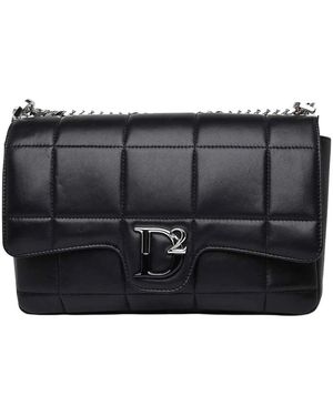 DSquared² Bolso Bandolera De Cuero Hecho En Italia, Mujer, Talla - Negro