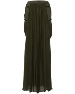 Max Mara Silk Jedy Maxi Skirt - Green