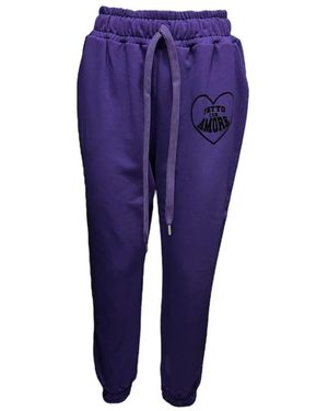 Giulia N Couture Lila Slim Fit Hose - Blau
